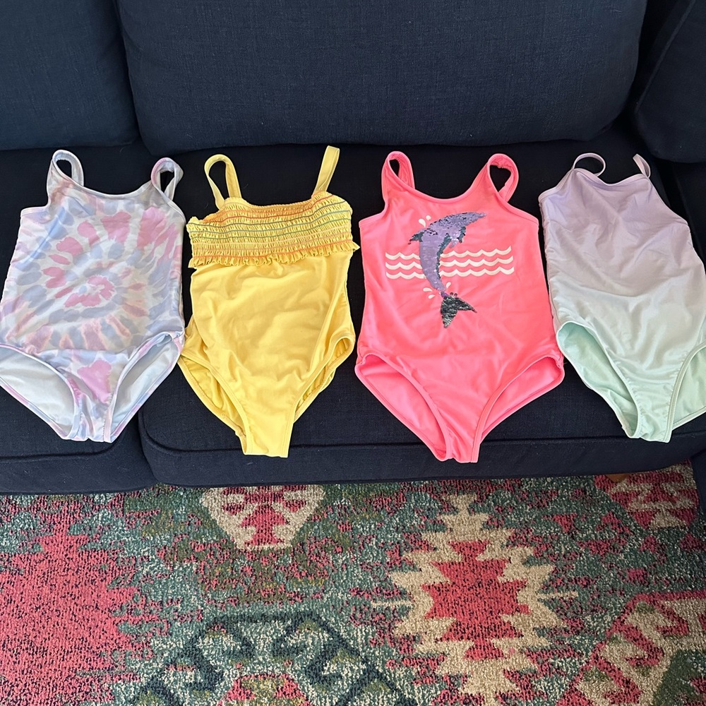 Bundle of four Gap girls size large one piece bathing suits